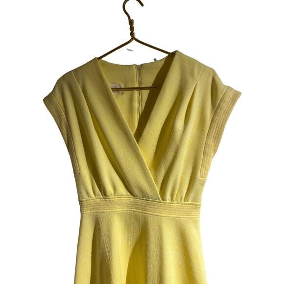 Vintage 60’s Kay Windsor yellow Sleeveless Mod midi Dress size Small - Picture 3 of 9